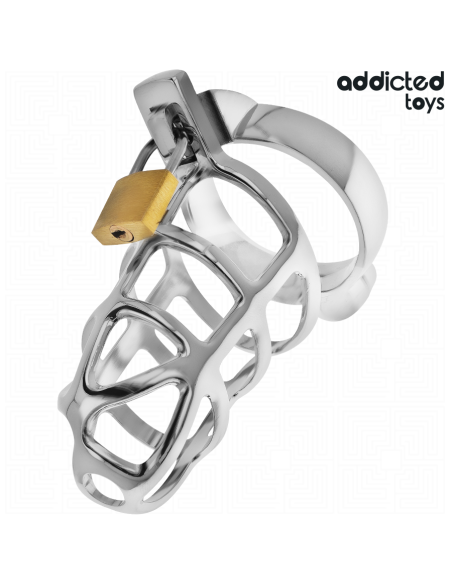 ADDICTED TOYS LOCKED - SILVER LOCK JAULA PARA PENE DE METAL TALLA M