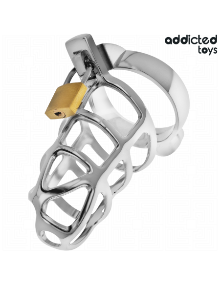 ADDICTED TOYS LOCKED - SILVER LOCK JAULA PARA PENE DE METAL TALLA S