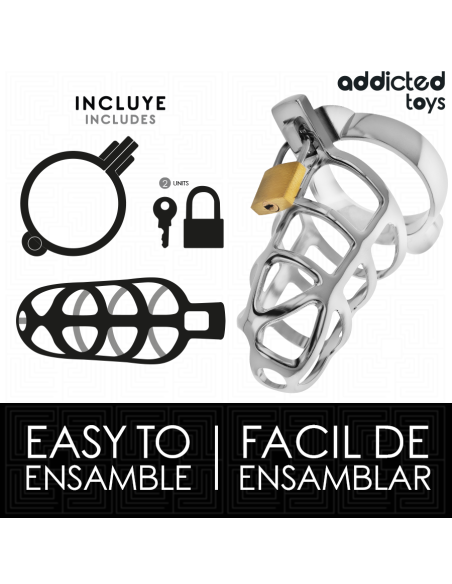 ADDICTED TOYS LOCKED - SILVER LOCK JAULA PARA PENE DE METAL TALLA S