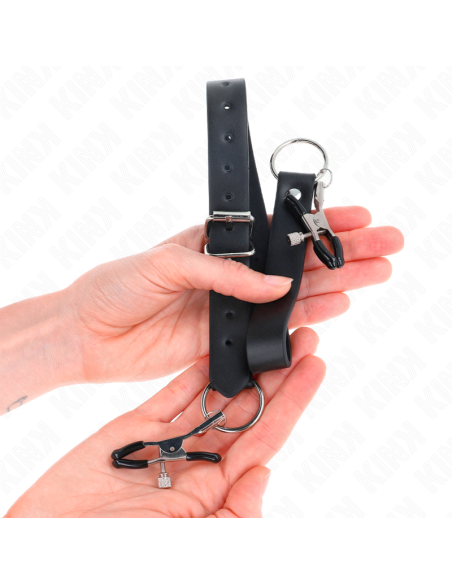 KINK - PINZAS PARA CLÍTORIS 4 ENGANCHES AJUSTABLE 34-48 CM