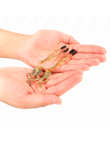 KINK - PINZAS PARA PEZONES CON COLGANTE DE COBRA 6 CM