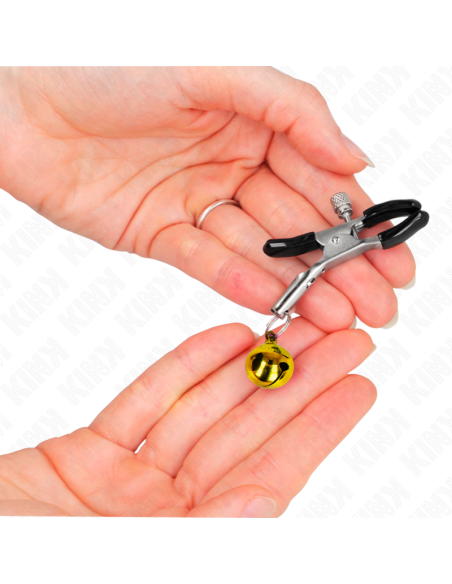 KINK - PINZAS PARA PEZONES CON CAMPANILLA DORADA 6 CM