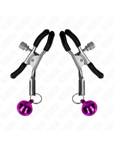 KINK - PINZAS PARA PEZONES CON CAMPANILLA VIOLETA 6 CM