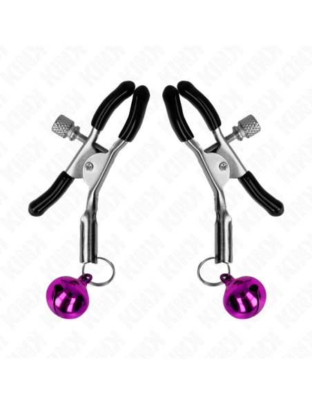 KINK - PINZAS PARA PEZONES CON CAMPANILLA VIOLETA 6 CM
