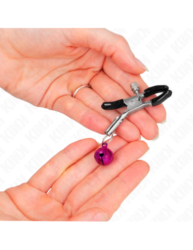 KINK - PINZAS PARA PEZONES CON CAMPANILLA VIOLETA 6 CM