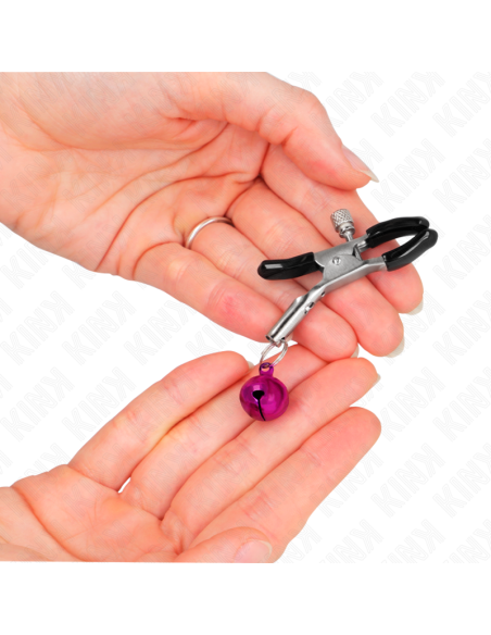 KINK - PINZAS PARA PEZONES CON CAMPANILLA VIOLETA 6 CM