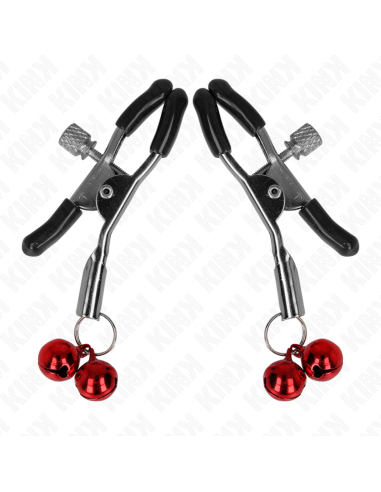 KINK - PINZAS PARA PEZONES CON DOBLE CAMPANILLA ROJO 6 CM
