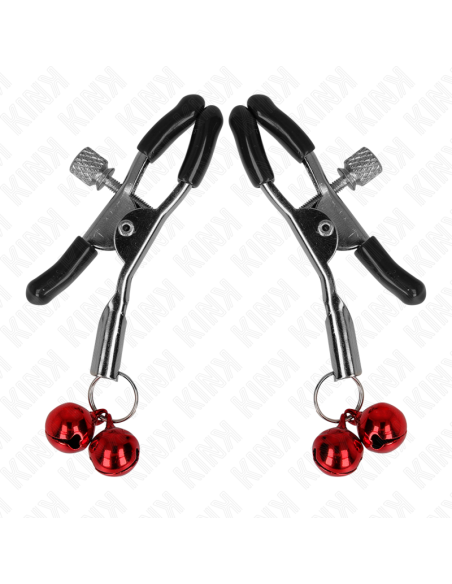 KINK - PINZAS PARA PEZONES CON DOBLE CAMPANILLA ROJO 6 CM