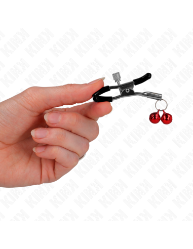 KINK - PINZAS PARA PEZONES CON DOBLE CAMPANILLA ROJO 6 CM