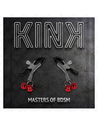 KINK - PINZAS PARA PEZONES CON DOBLE CAMPANILLA ROJO 6 CM