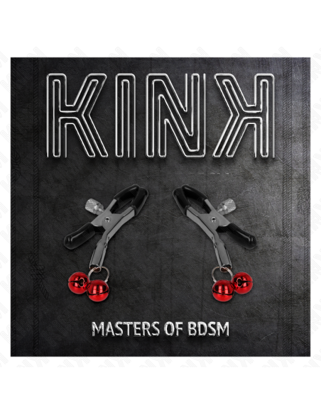 KINK - PINZAS PARA PEZONES CON DOBLE CAMPANILLA ROJO 6 CM