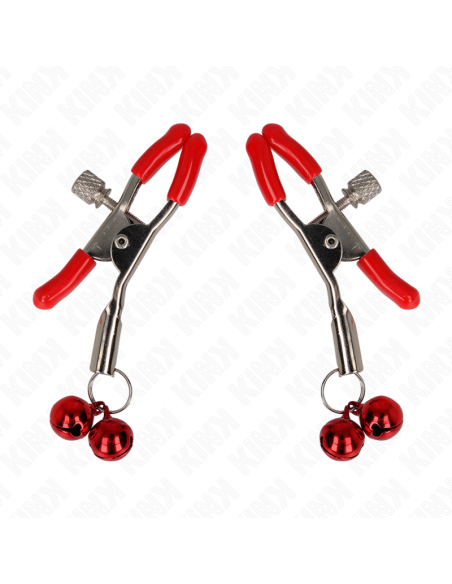 KINK - PINZAS PARA PEZONES ROJAS CON DOBLE CAMPANILLA ROJO 6 CM