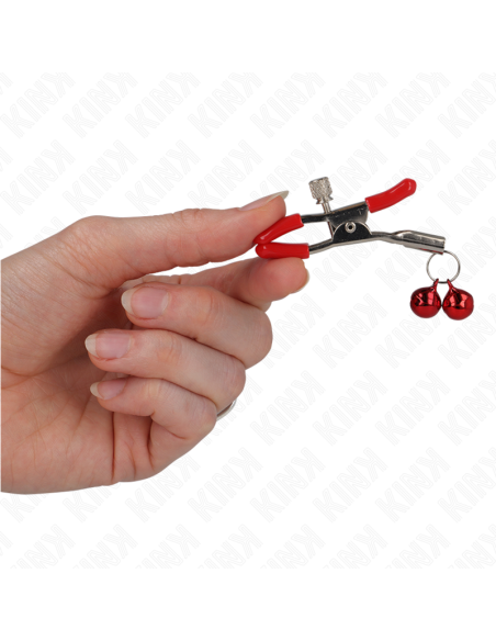 KINK - PINZAS PARA PEZONES ROJAS CON DOBLE CAMPANILLA ROJO 6 CM