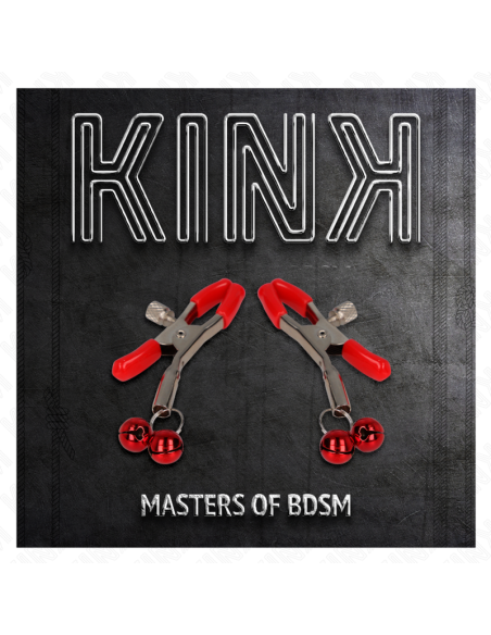 KINK - PINZAS PARA PEZONES ROJAS CON DOBLE CAMPANILLA ROJO 6 CM