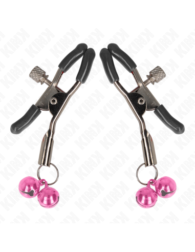 KINK - PINZAS PARA PEZONES CON DOBLE CAMPANILLA ROSA 6 CM