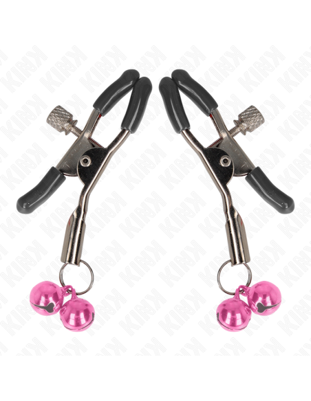 KINK - PINZAS PARA PEZONES CON DOBLE CAMPANILLA ROSA 6 CM