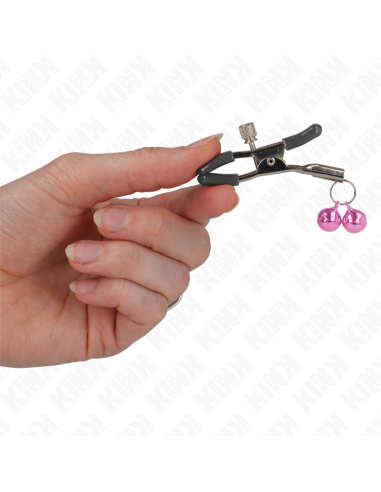 KINK - PINZAS PARA PEZONES CON DOBLE CAMPANILLA ROSA 6 CM