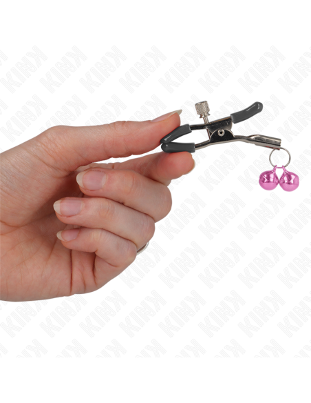 KINK - PINZAS PARA PEZONES CON DOBLE CAMPANILLA ROSA 6 CM