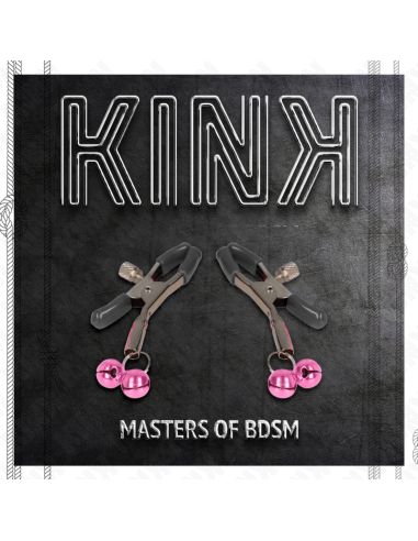 KINK - PINZAS PARA PEZONES CON DOBLE CAMPANILLA ROSA 6 CM