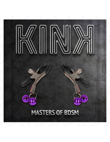 KINK - PINZAS PARA PEZONES CON DOBLE CAMPANILLA VIOLETA 6 CM