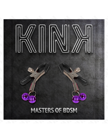 KINK - PINZAS PARA PEZONES CON DOBLE CAMPANILLA VIOLETA 6 CM