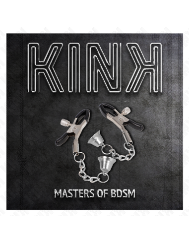 KINK - PINZAS PARA PEZONES CON COLGANTE DE CAMPANA PLATEADO 6 CM