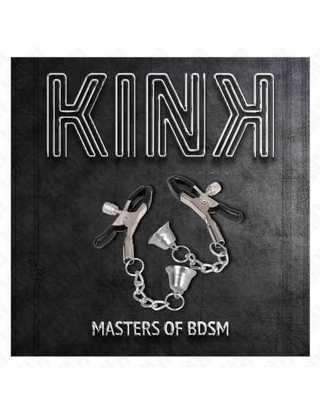 KINK - PINZAS PARA PEZONES CON COLGANTE DE CAMPANA PLATEADO 6 CM