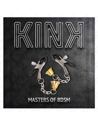 KINK - PINZAS PARA PEZONES CON COLGANTE DE CAMPANA DORADO 6 CM