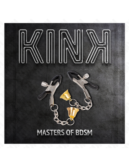 KINK - PINZAS PARA PEZONES CON COLGANTE DE CAMPANA DORADO 6 CM