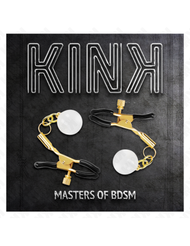 KINK - PINZAS PARA PEZONES DORADAS CON COLGANTE DE VIDRIO 6 CM