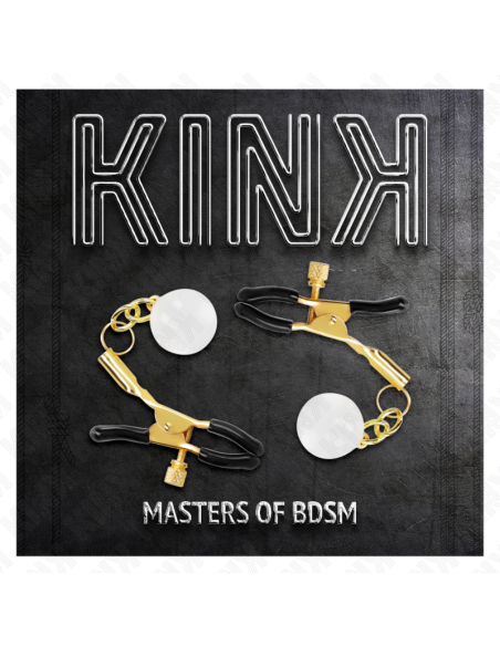 KINK - PINZAS PARA PEZONES DORADAS CON COLGANTE DE VIDRIO 6 CM