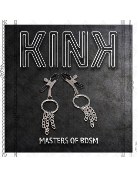 KINK - PINZAS PARA PEZONES CON ARO Y PEQUEÑAS CADENAS PLATEADO 6 CM
