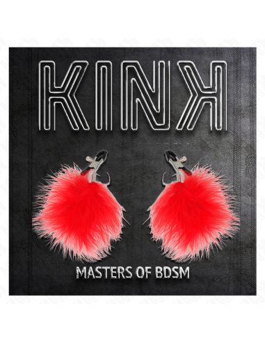 KINK - PINZAS PARA PEZONES CON PLUMA ROJO 7 CM