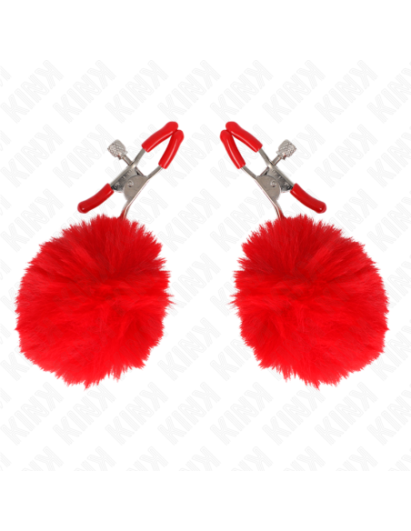 KINK - PINZAS PARA PEZONES CON POMPÓN ROJO 6 CM