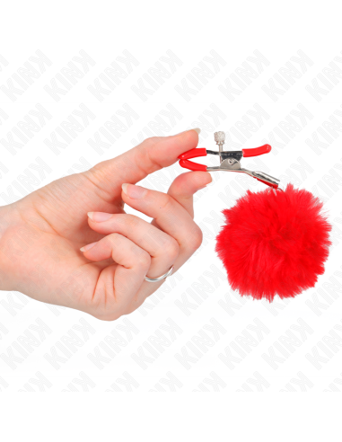 KINK - PINZAS PARA PEZONES CON POMPÓN ROJO 6 CM