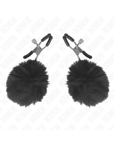 KINK - PINZAS PARA PEZONES CON POMPÓN NEGRO 6 CM