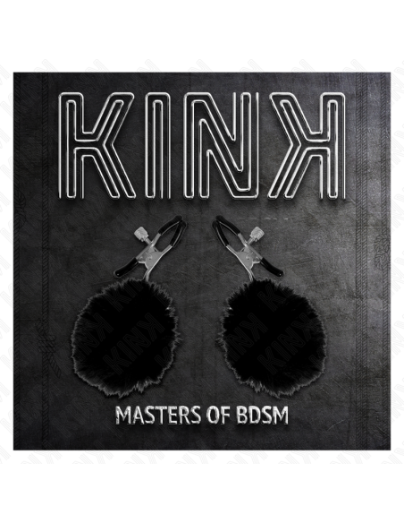 KINK - PINZAS PARA PEZONES CON POMPÓN NEGRO 6 CM