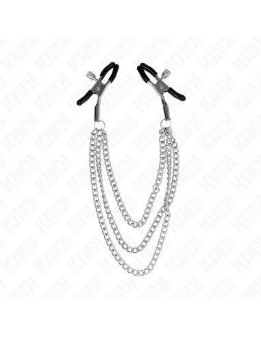 KINK - PINZAS PARA PEZONES CON TRIPLE CADENA PLATEADO 20-23-28 CM