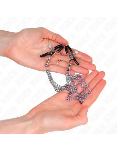 KINK - PINZAS PARA PEZONES CON TRIPLE CADENA PLATEADO 20-23-28 CM
