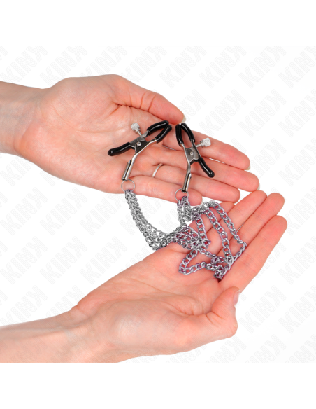 KINK - PINZAS PARA PEZONES CON TRIPLE CADENA PLATEADO 20-23-28 CM