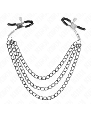 KINK - PINZAS PARA PEZONES CON TRIPLE CADENA NEGRO 20-23-28 CM