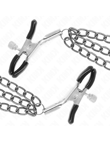 KINK - PINZAS PARA PEZONES CON TRIPLE CADENA NEGRO 20-23-28 CM