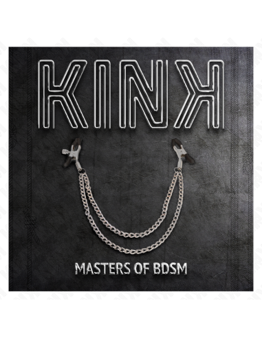 KINK - PINZAS PARA PEZONES CON DOBLE CADENA GRUESA PLATEADO 20-23 CM