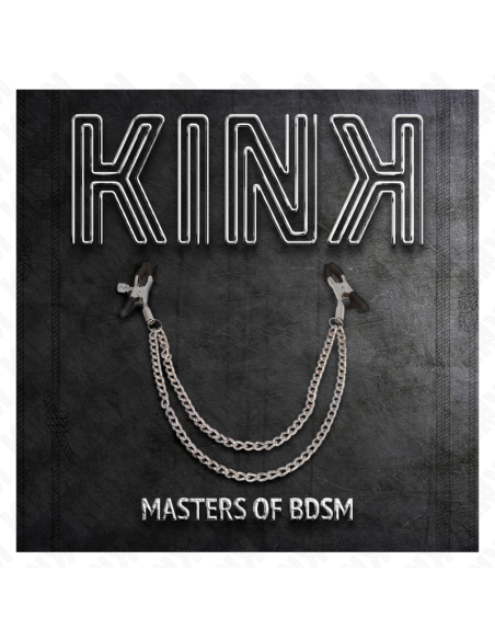 KINK - PINZAS PARA PEZONES CON DOBLE CADENA GRUESA PLATEADO 20-23 CM