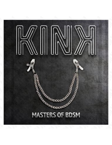 KINK - PINZAS PARA PEZONES CON DOBLE CADENA FINA PLATEADO 20-23 CM