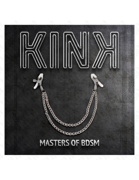 KINK - PINZAS PARA PEZONES CON DOBLE CADENA FINA PLATEADO 20-23 CM