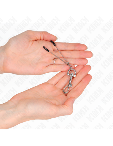 KINK - PINZAS PARA PEZONES FINA CON GANCHO PLATEADO 7 CM