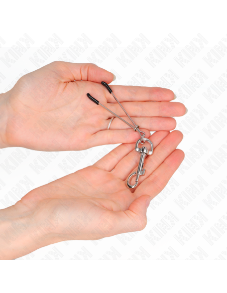 KINK - PINZAS PARA PEZONES FINA CON GANCHO PLATEADO 7 CM