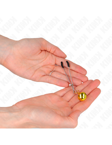 KINK - PINZAS PARA PEZONES FINA CON CASCABEL DORADO 7 CM