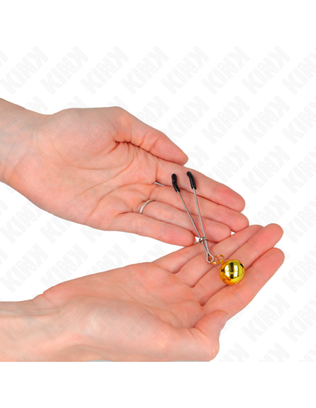 KINK - PINZAS PARA PEZONES FINA CON CASCABEL DORADO 7 CM